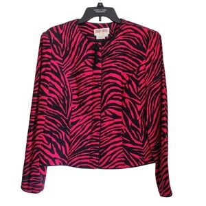 Maggy London Pink and Black Zebra Print Blouse